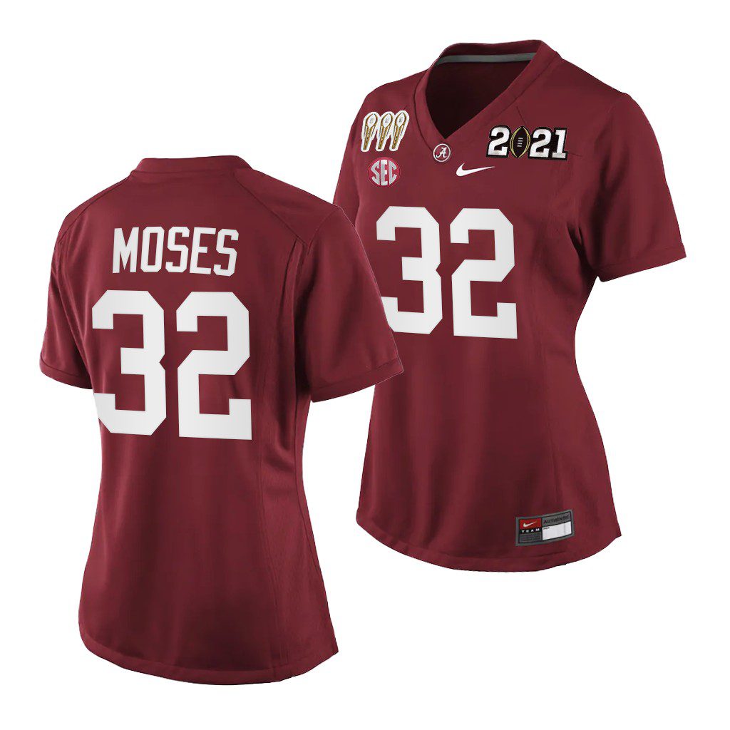 Women's Alabama Crimson Tide Dylan Moses #32 Crimson 3X CFP National Championship Special Edition NCAA College Football Jersey
